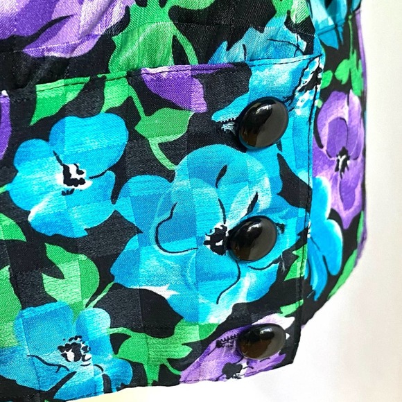 Argenti Boutique Blue + Purple Floral Blouse - Picture 3 of 9